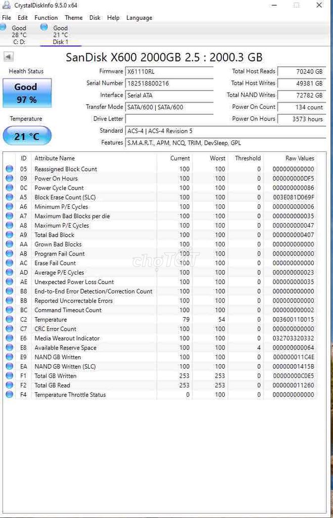 Ổ cứng SSD SanDisk X600 2TB Đã sử dụng. Mua bán Linh kiện (RAM, Card...) tại Huyện Mê Linh Hà Nội được đăng bởi giá kệ để hàng hình 1