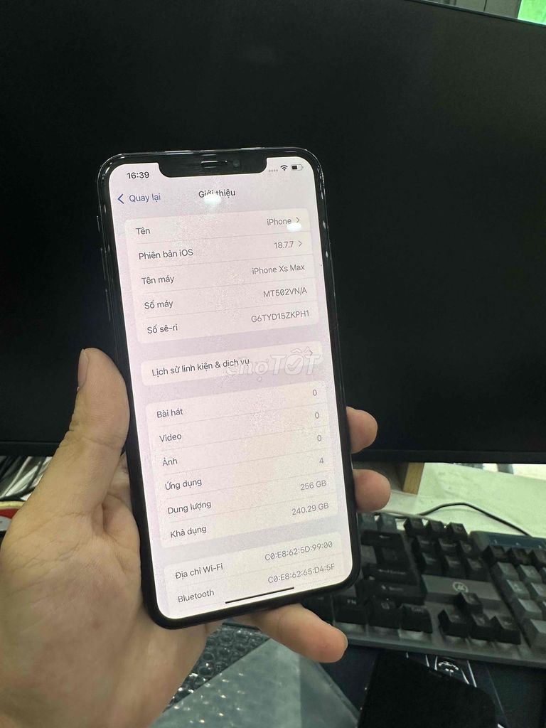 iPhone XS Max 256GB Xám. Mua bán Điện thoại tại Thành phố Long Xuyên An Giang được đăng bởi vvvvv hình 1