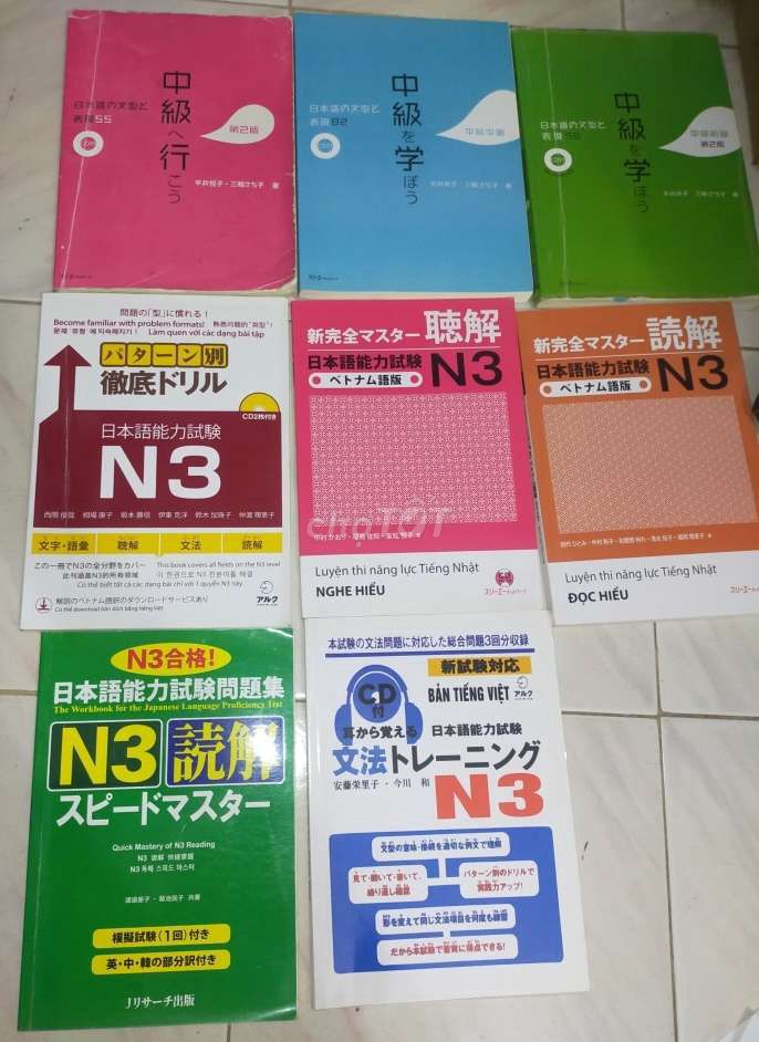 Sách học và luyện thi tiếng Nhật N3; sách N5 free