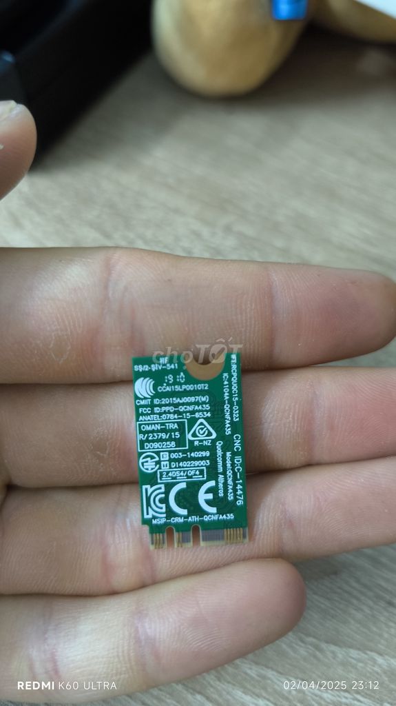 Card wifi + bluetooth qualcomm hỗ trợ 2 băng tần