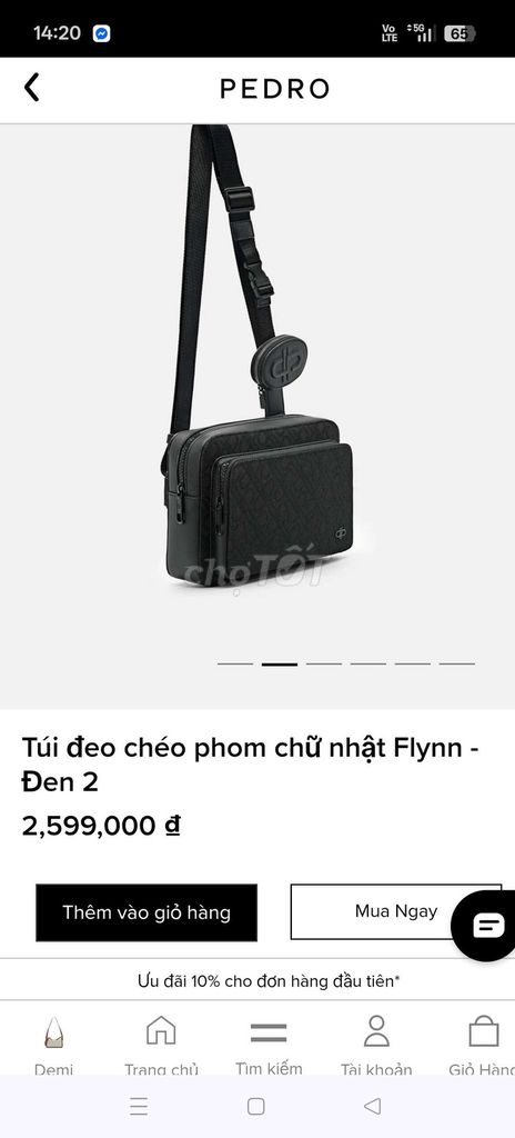 Túi đeo chéo PEDRO Flynn Nam Đen. Mua bán Túi xách tại Quận Bình Thuỷ Cần Thơ được đăng bởi Phong Lưu hình 1