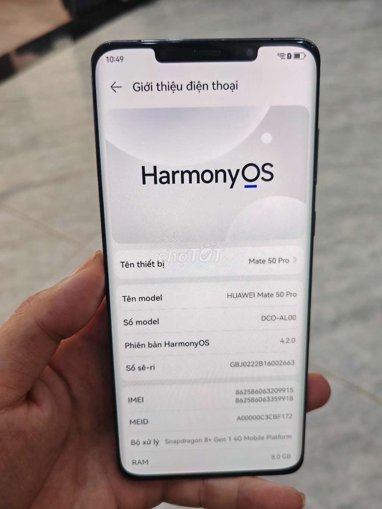 Huawei Mate 50 Pro Đen 8/256 GL. Mua bán Điện thoại tại Thành phố Thủ Dầu Một Bình Dương được đăng bởi Hoàng hình 1