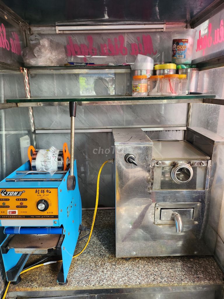 Máy xay nước mía khung kẽm + máy dập nắp ly. Mua bán Đồ chuyên dụng, Giống nuôi trồng tại Quận Sơn Trà Đà Nẵng được đăng bởi Luôn Lê hình 1