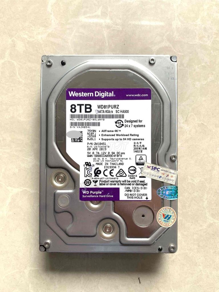 Ổ cứng HDD Western  8TB sk100% ZIN. Mua bán Linh kiện (RAM, Card...) tại Quận Tân Phú Tp Hồ Chí Minh được đăng bởi Nguyễn Phong hình 1