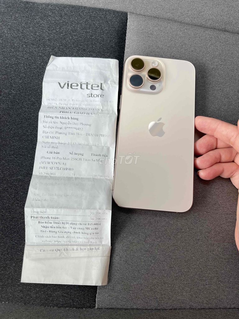 Apple iPhone 16 Pro Max 256GB Gold. Mua bán Điện thoại tại Thành phố Thuận An Bình Dương được đăng bởi nam hình 1