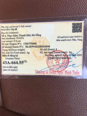 Toyota Innova 2014 G - 110000 km. Mua bán Ô tô tại Quận Thanh Khê Đà Nẵng được đăng bởi Trần văn Tuấn