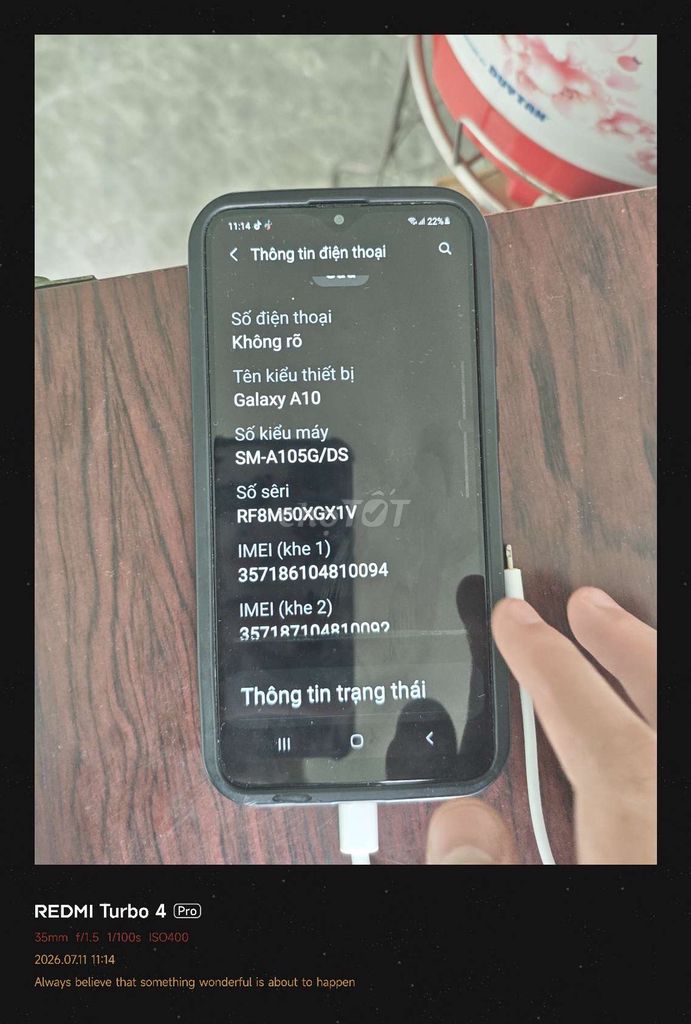 Samsung Galaxy A10 2GB/32GB. Mua bán Điện thoại tại Thành phố Tam Kỳ Quảng Nam được đăng bởi Phuong Huyy hình 1