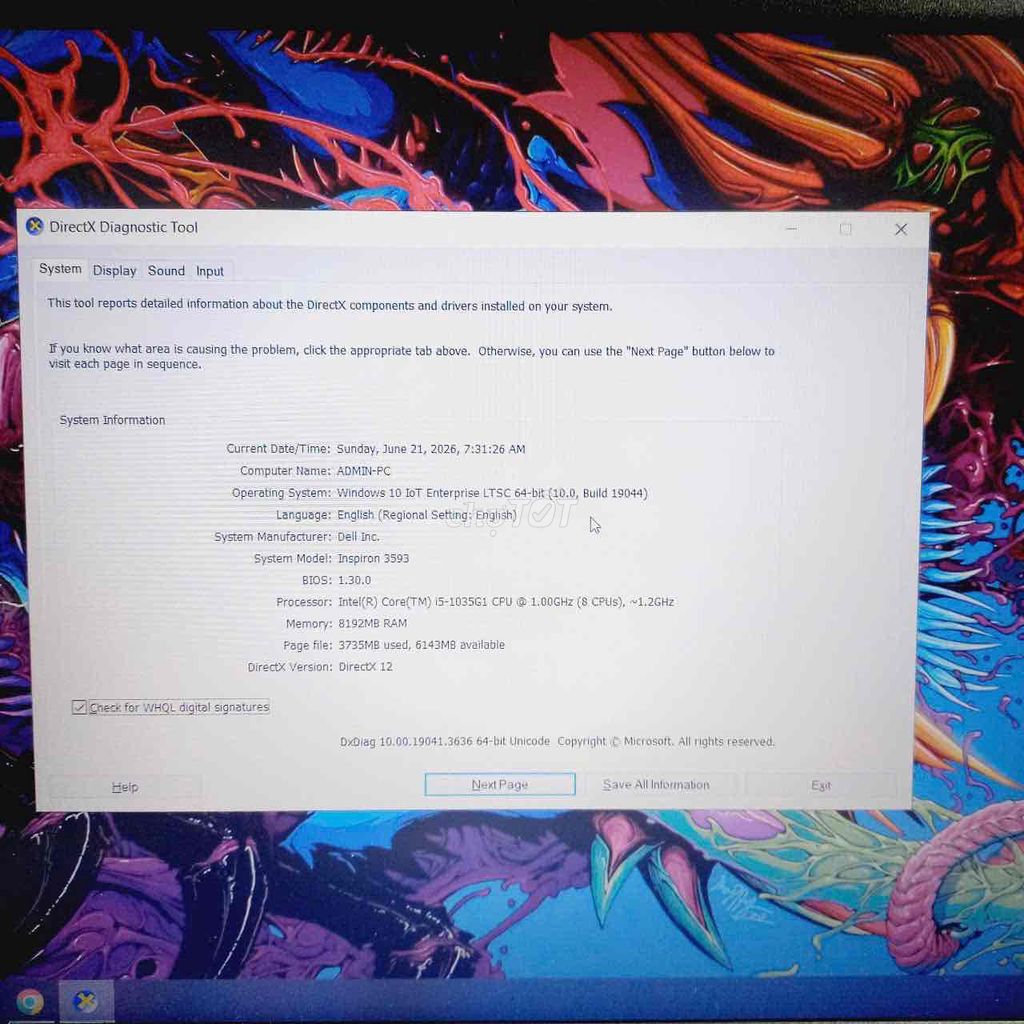 dell 3593. Mua bán Laptop tại Quận Hà Đông Hà Nội được đăng bởi Nguyễn Minh Châu hình 1