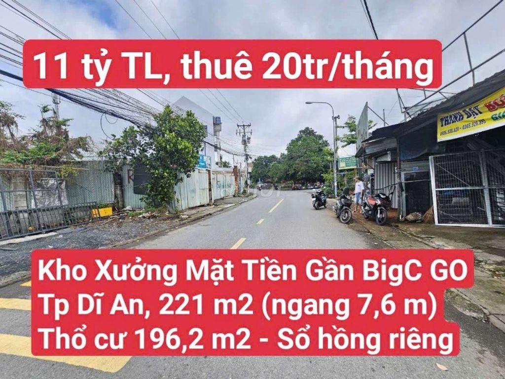 🆘 Mặt Tiền Kho Xưởng Biệt Thự Gần BigC GO, P. Đông Hòa, Tp. Dĩ An