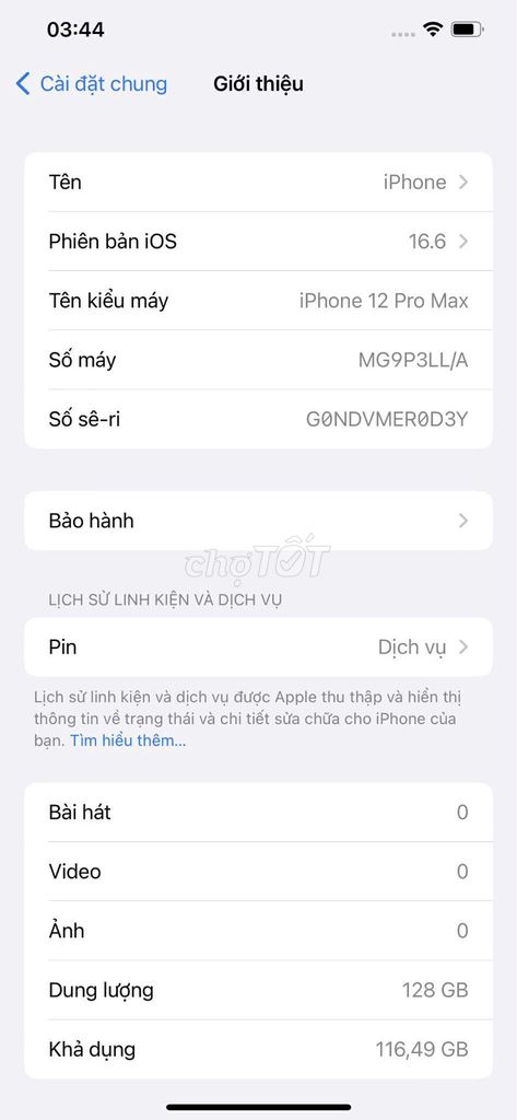 Apple iPhone 12 Pro Max 128GB Xám. Mua bán Điện thoại tại Huyện Yên Phong Bắc Ninh được đăng bởi Tên chưa cung cấp hình 1