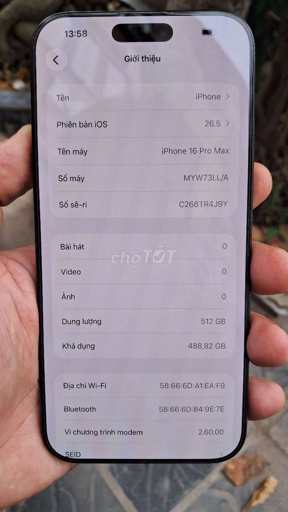 Iphone 16 Pro Max 512Gb. Mua bán Điện thoại tại Quận Hai Bà Trưng Hà Nội được đăng bởi bùi hữu liêm  hình 1