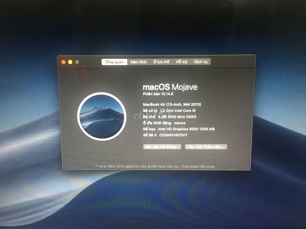 Apple MacBook Air 2013 i5 ssd 120GB. Mua bán Laptop tại Huyện Đông Anh Hà Nội được đăng bởi hải nguyễn hình 1