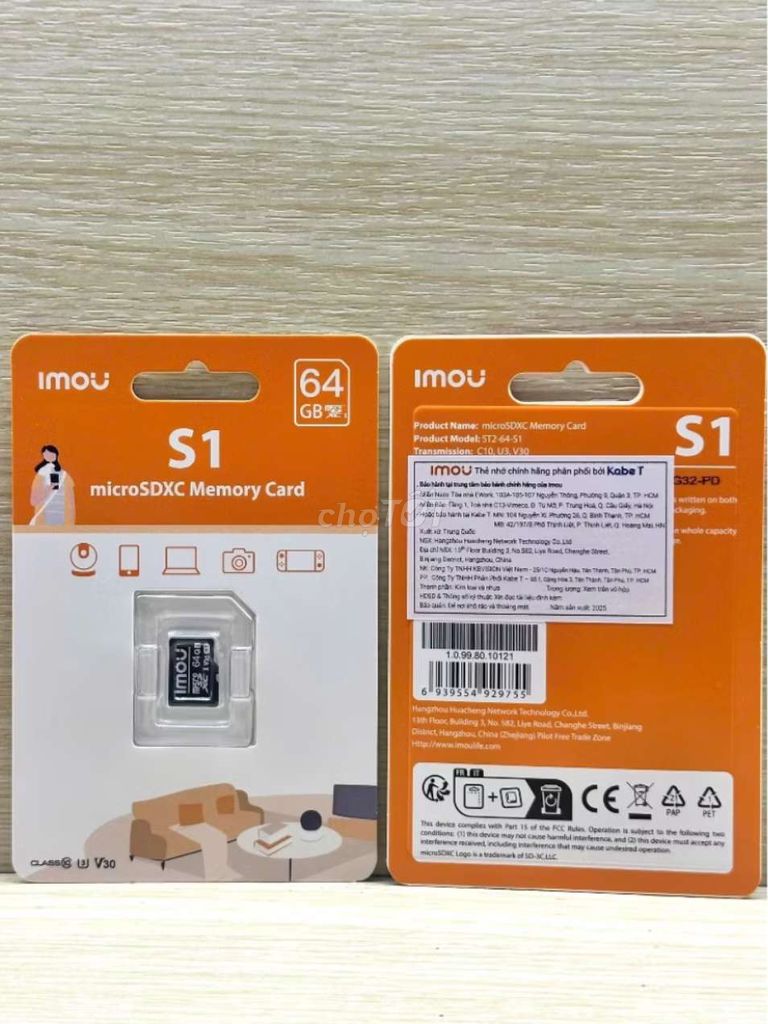 Thẻ nhớ Imou S1 64GB. Mua bán Phụ kiện (Màn hình, Chuột...) tại Quận Liên Chiểu Đà Nẵng được đăng bởi A Bắc hình 1