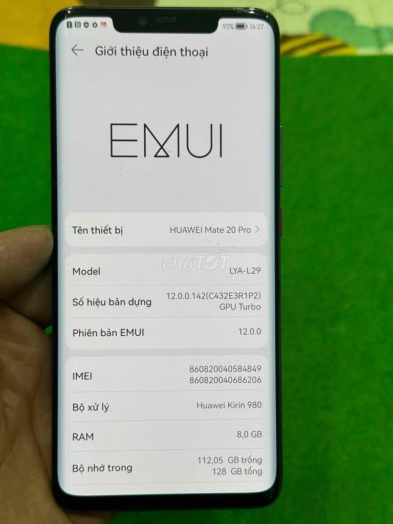 Huawei Mate 20 Pro 8/128GB Đen. Mua bán Điện thoại tại Quận Hoàng Mai Hà Nội được đăng bởi Yến Trang hình 1