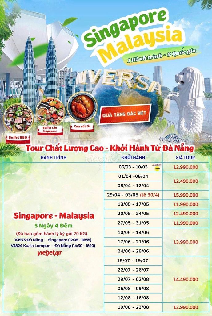 Tour du lịch Singapore - Malaysia 5 ngày 4 đêm. Du lịch tại Quận Hải Châu Đà Nẵng được đăng bởi Thu Hoài hình 1