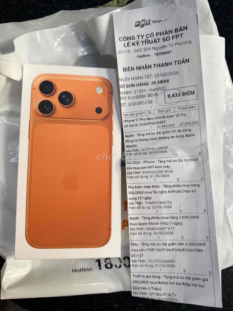 iPhone 17 Pro Max 256GB Mới 100% Mua Fptshop. Mua bán Điện thoại tại Quận Sơn Trà Đà Nẵng được đăng bởi Anh Apple Chính Hãng hình 1