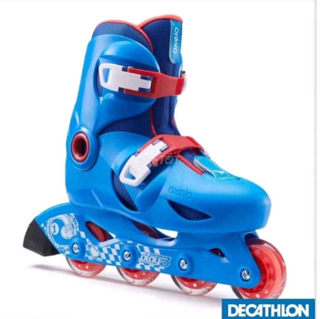 Thanh lý giày trượt patin xanh dương/đỏ OXELO