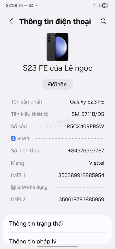 Samsung Galaxy S23 FE Đen Đã sử dụng. Mua bán Điện thoại tại Thành phố Vinh Nghệ An được đăng bởi Lê ngọc sơn hình 1