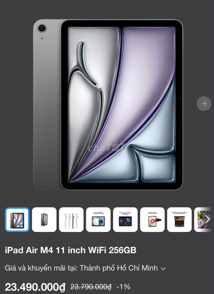 Apple iPad Air M4 256GB WiFi Xám 11 inch. Mua bán Máy tính bảng tại Quận 1 Tp Hồ Chí Minh được đăng bởi Hội Đồ Điện Tử hình 1