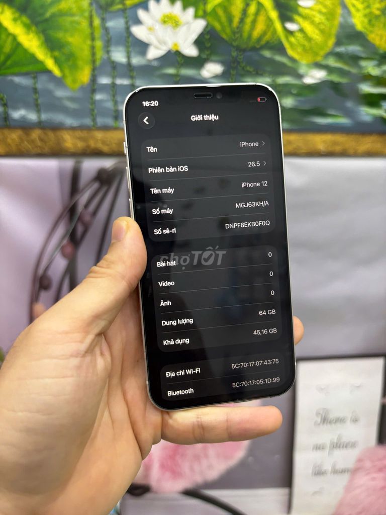 Apple iPhone 12 64GB Trắng Oled 3tr9. Mua bán Điện thoại tại Quận Bắc Từ Liêm Hà Nội được đăng bởi Cửa hàng Bính Táo hình 1