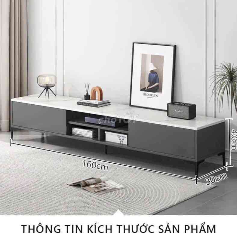 Kệ tivi 1m6 đen vân đá TT297.29