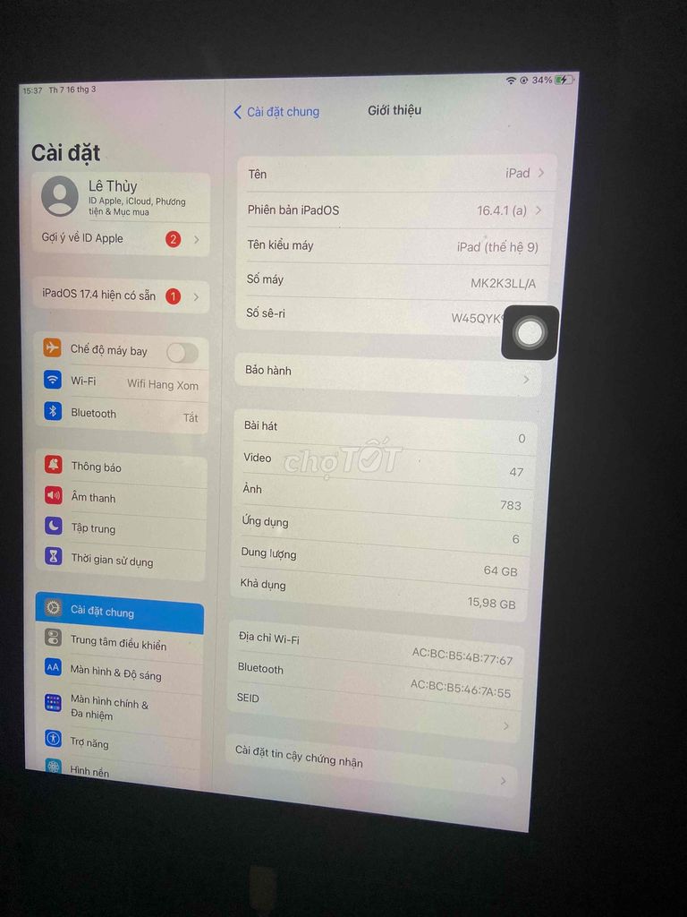 iPad Gen 9 64GB 10.2 inch 2021