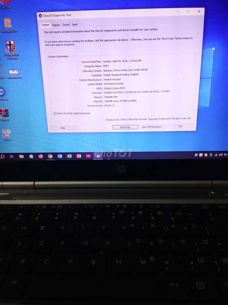 HP EliteBook 8470p i5-3210M 4GB/60GB. Mua bán Laptop tại Thành phố Biên Hòa Đồng Nai được đăng bởi Minh Anh hình 1