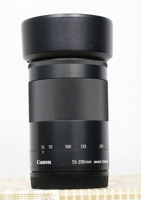 Lens Canon M 55-200 IS STM, còn RẤT MỚI, kèm hood