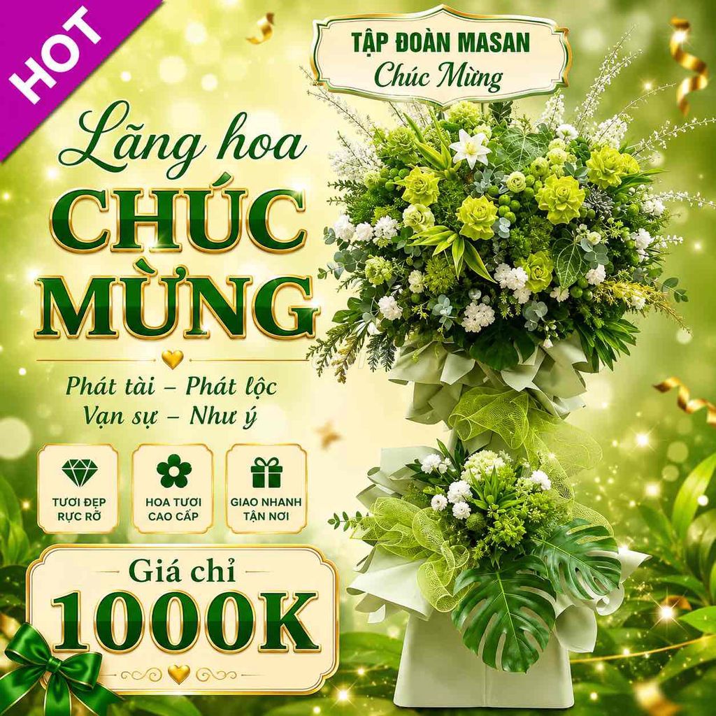 Hoa Chúc Mừng Tone Xanh Gửi Lời Chúc Phát Tài Phát. Mua bán Cây cảnh, đồ trang trí tại Huyện Tiên Du Bắc Ninh được đăng bởi TRUNG TÂM TỔ CHỨC DỊCH VỤ CƯỚI HỎI TRỌN GÓI DUYÊN GẤM hình 1
