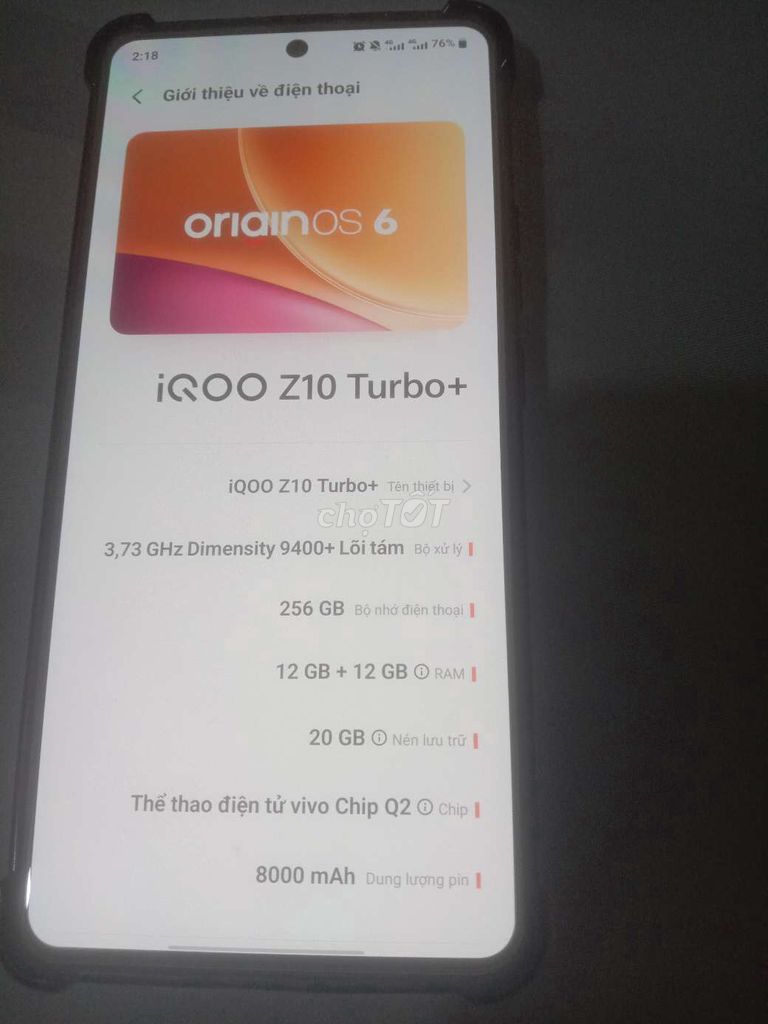 iQOO Z10 Turbo+ 256GB Vàng. Mua bán Điện thoại tại Huyện Đông Anh Hà Nội được đăng bởi Tâm hình 1