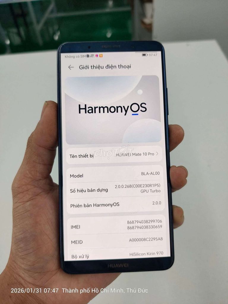 Huawei Mate 10 Pro 64GB xanh. Mua bán Điện thoại tại Thành phố Thủ Đức Tp Hồ Chí Minh được đăng bởi hoàng thạch hình 1