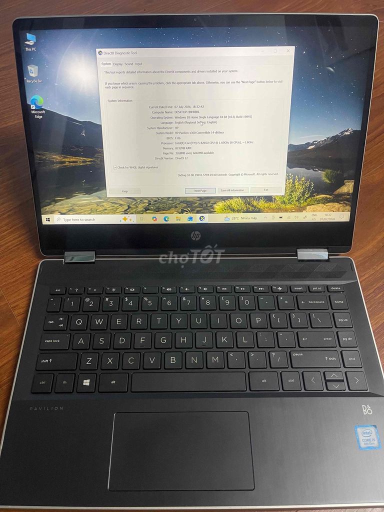 HP Pavilion X360 i5-8265U 14"FHD 8GB/256GB gập 360. Mua bán Laptop tại Quận Tân Bình Tp Hồ Chí Minh được đăng bởi Khánh Trân hình 1