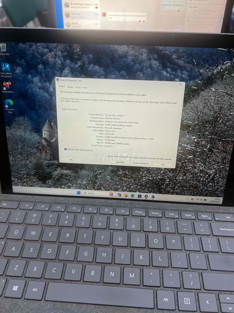 Surface Pro 6 i5-8350U 12.3 inch 8GB/256. Mua bán Máy tính bảng tại Quận 3 Tp Hồ Chí Minh được đăng bởi Thùy Vân hình 1