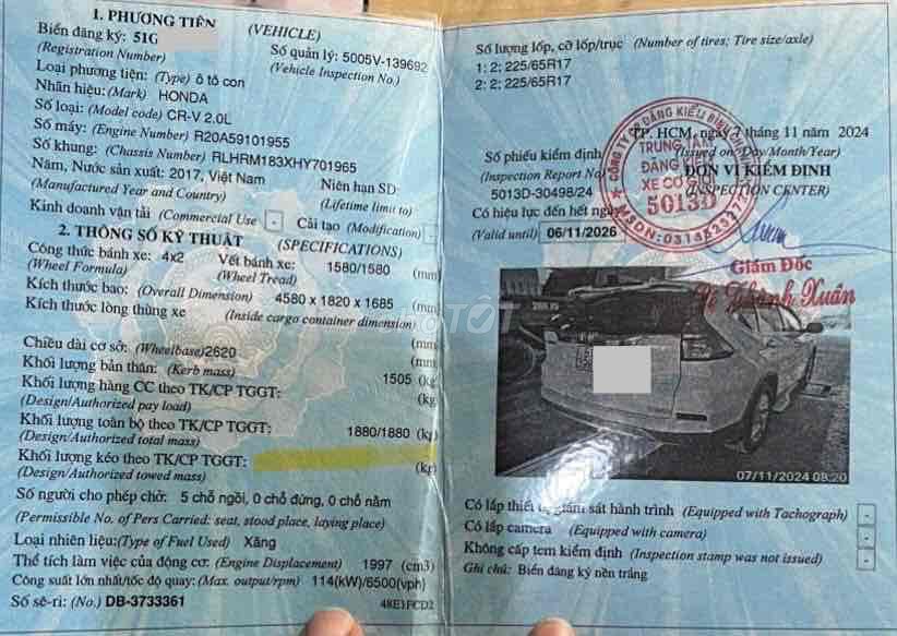 Honda CRV 2017 5 chỗ 95000 km Trắng bao Test full. Mua bán Ô tô tại Quận 11 Tp Hồ Chí Minh được đăng bởi Tôi Yêu Việt Nam hình 10