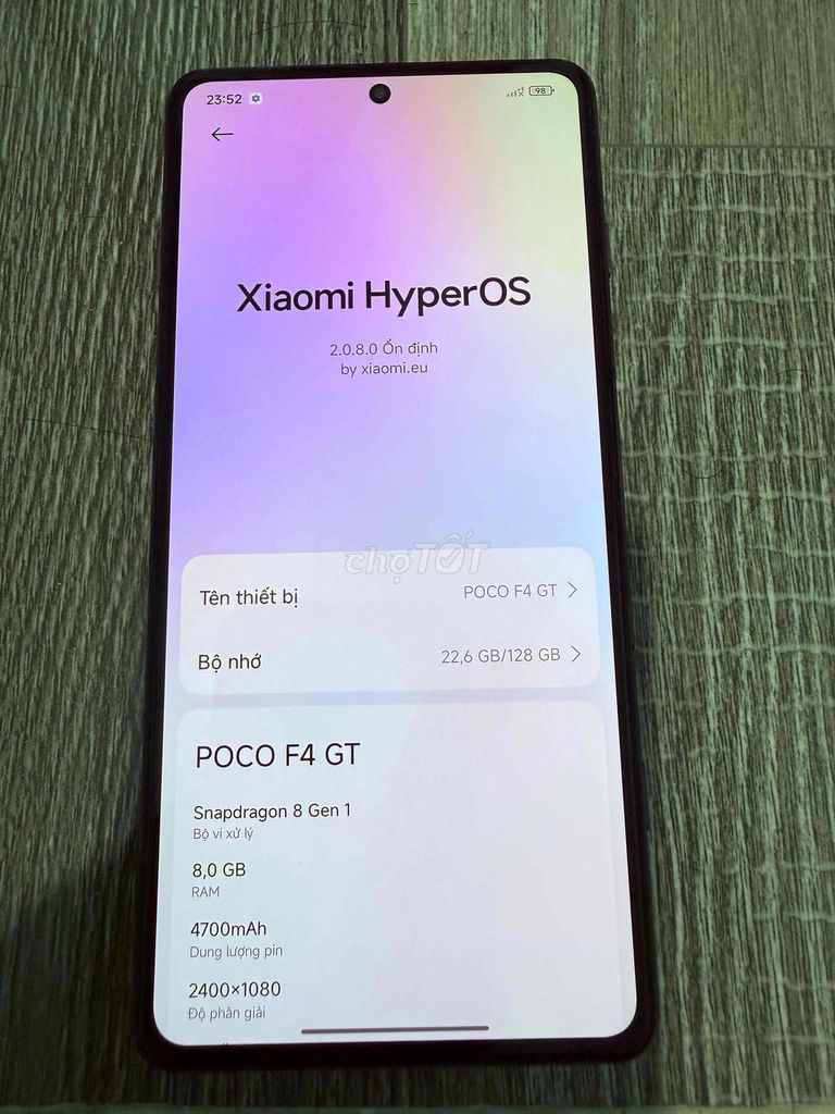 Xiaomi POCO F4 GT 128GB Đen. Mua bán Điện thoại tại Thành phố Thủ Dầu Một Bình Dương được đăng bởi Văn Luân hình 1