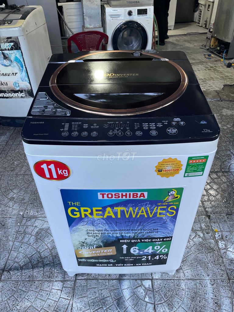 Máy giặt Toshiba 11kg invettơ còn mới ken. Mua bán Máy giặt tại Quận Cẩm Lệ Đà Nẵng được đăng bởi Nguyễn Tấn khang hình 1