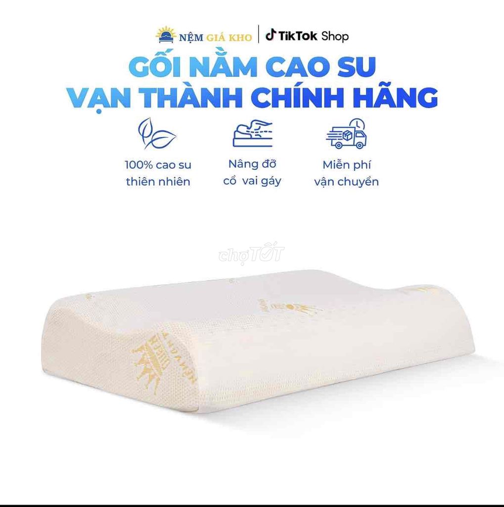 Gối nằm Vạn Thành Cao su thiên nhiên. Mua bán Giường, chăn ga gối nệm tại Quận Thốt Nốt Cần Thơ được đăng bởi Nệm Giá Kho Thốt Nốt hình 1