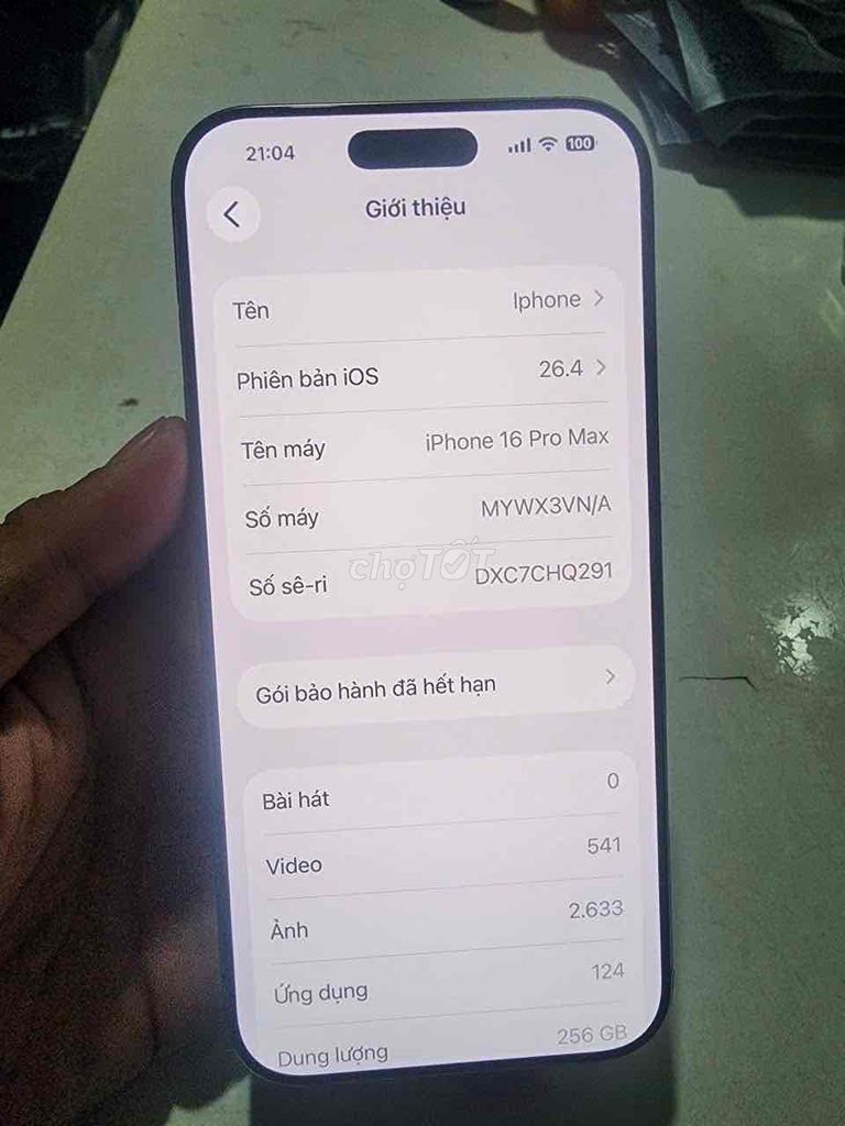 iPhone 16 Pro Max 256GB bản Việt Nam. Mua bán Điện thoại tại Thành phố Long Xuyên An Giang được đăng bởi Mua Bán Nhỏ hình 1