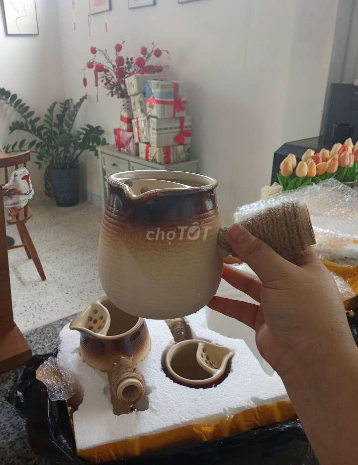 Ấm trà Đất nung Thủ công Nâu kem. Mua bán Nội thất, đồ gia dụng khác tại Huyện Diên Khánh Khánh Hòa được đăng bởi  Trần Hoài Thu hình 1