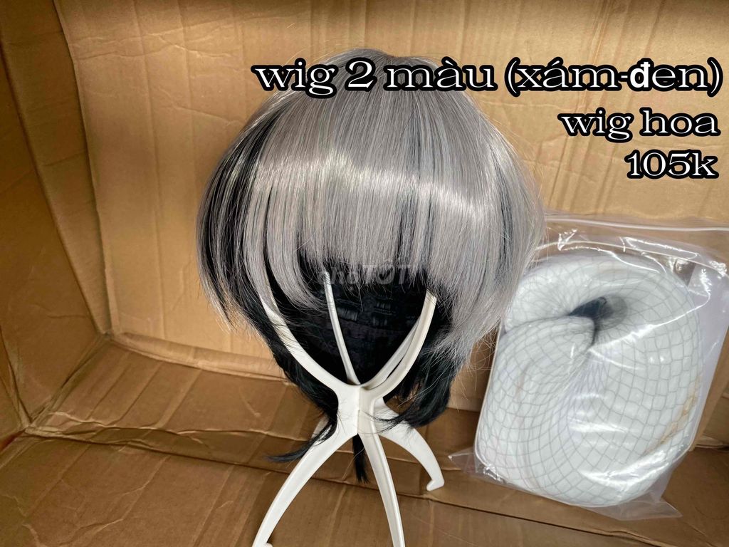 [Cosplay] Tóc giả ngắn Xám Đen. Mua bán Phụ kiện thời trang khác tại Huyện Thoại Sơn An Giang được đăng bởi Dương hình 1