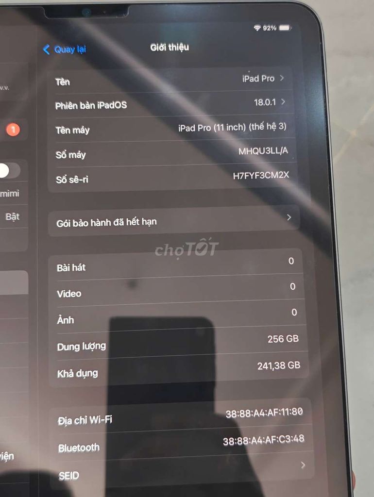 IPad Pro M1 11 inch 2021 256Gb hàng mỹ. Mua bán Máy tính bảng tại Quận 6 Tp Hồ Chí Minh được đăng bởi Anh Leader hình 4
