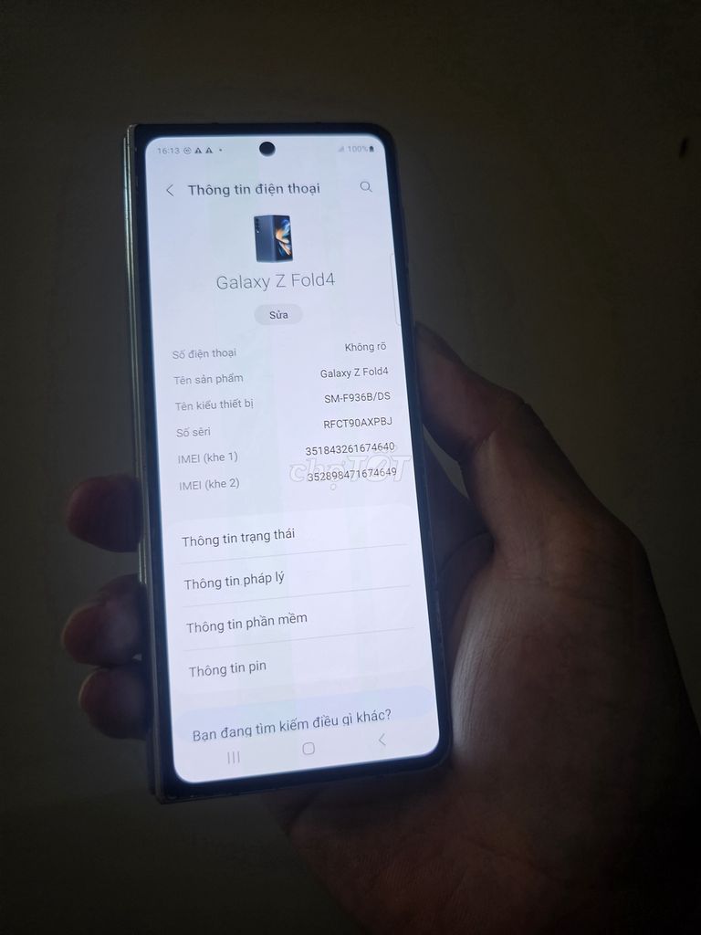  Galaxy Z Fold4 Đen màng ngoài hơi ám như ảnh. Mua bán Điện thoại tại Quận Hải Châu Đà Nẵng được đăng bởi Minh hình 1