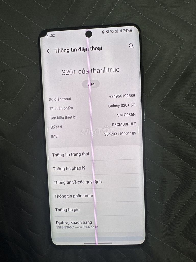 Samsung Galaxy S20+ 5G Màn hình sọc. Mua bán Điện thoại tại Huyện Việt Yên Bắc Giang được đăng bởi thanhtruc tran hình 1