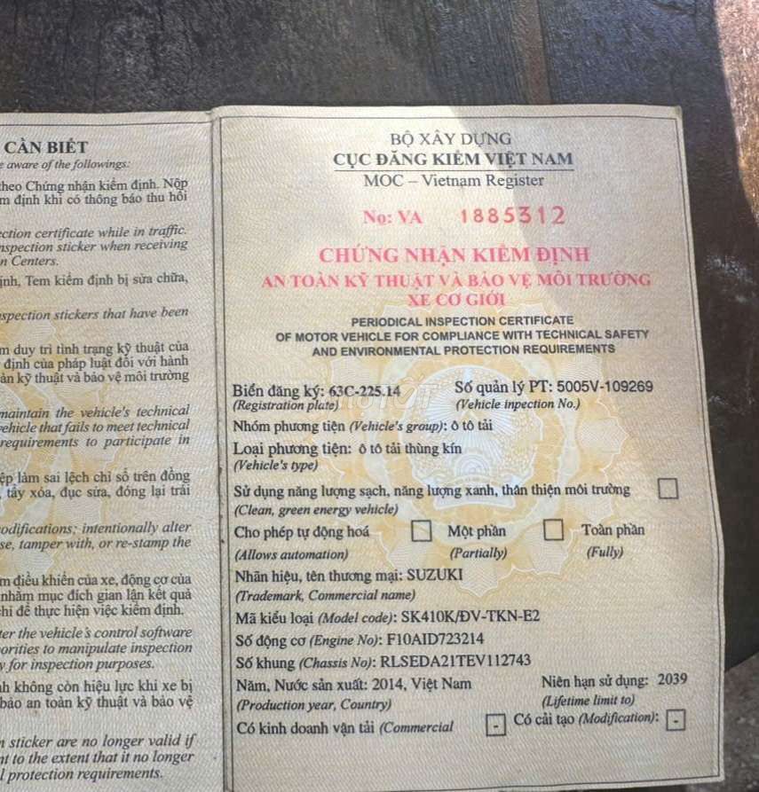 Bán gấp suzuki 560kg đời 2014 thùng kín 1m9. Mua bán Xe tải, xe ben tại Thành phố Thuận An Bình Dương được đăng bởi Xe tải Bình Dương hình 7