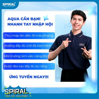 [THÁI BÌNH] AQUA TUYỂN DỤNG NHÂN VIÊN BÁN HÀNG