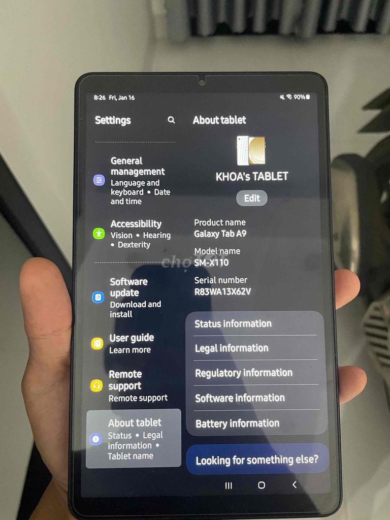 Samsung Galaxy Tab A9 Xám. Mua bán Máy tính bảng tại Thành phố Quảng Ngãi Quảng Ngãi được đăng bởi Ken hình 1