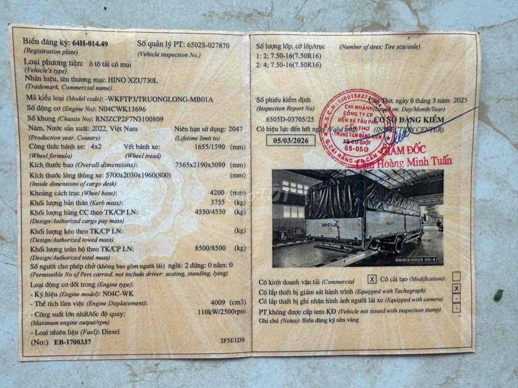 BÁN HINO ZXU 300 TRƯỜNG LONG THÙNG NHÔM 2022 5tấn. Mua bán Xe tải, xe ben tại Huyện Hóc Môn Tp Hồ Chí Minh được đăng bởi minh tuân hình 6