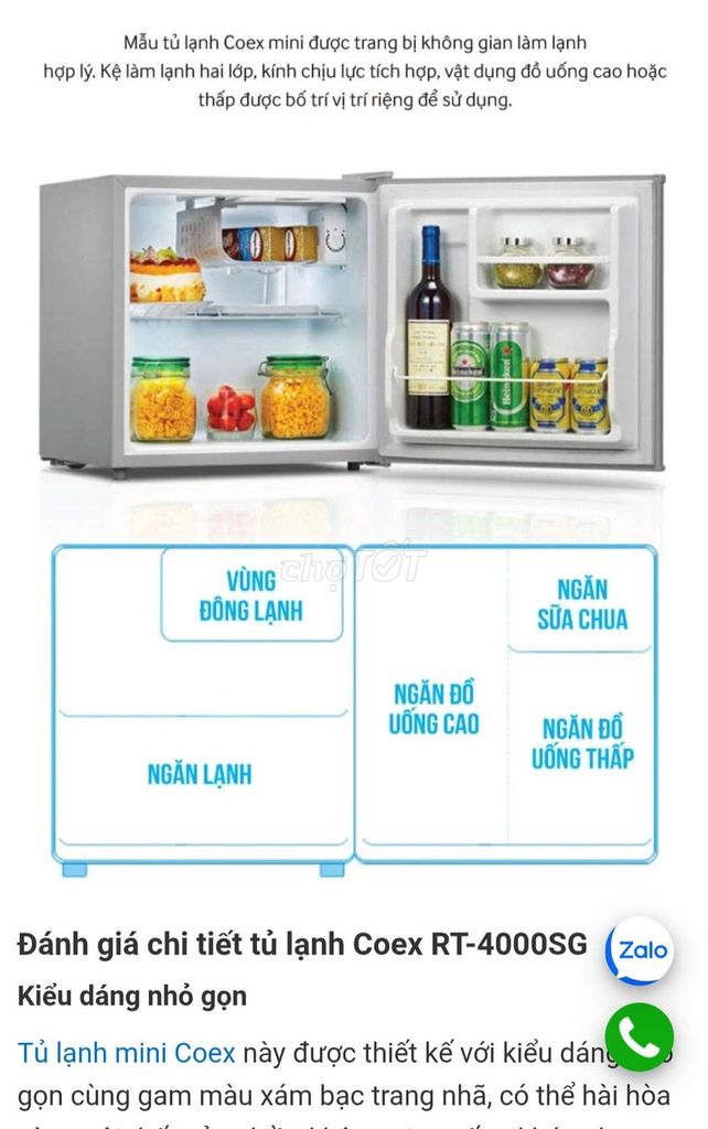 Tủ lạnh mini Coex RT-4000SG Xám bạc. Mua bán Tủ lạnh tại Quận Ba Đình Hà Nội được đăng bởi Bùi Minh Hạnh hình 1