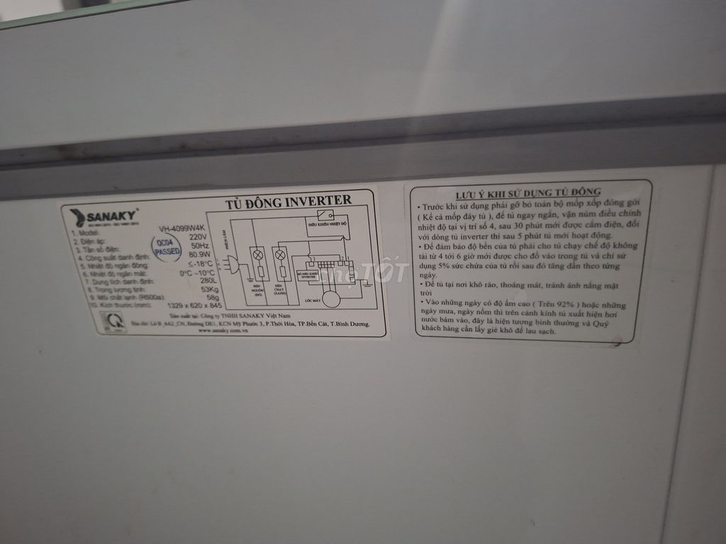 Tủ đông Sanaky VH-4099W4K 290L Trắng. Mua bán Tủ lạnh tại Huyện An Phú An Giang được đăng bởi Nguyễn Hùng hình 1