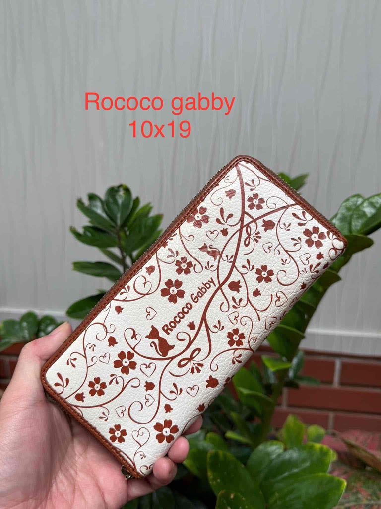 Ví cầm tay dáng dài da thật hiệu ROCOCO GABBY